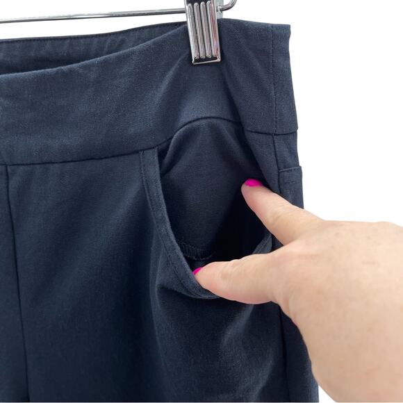 Soft Surroundings Essential Superla Cropped Button Navy Pull On Cropped Pants S - Picture 3 of 9